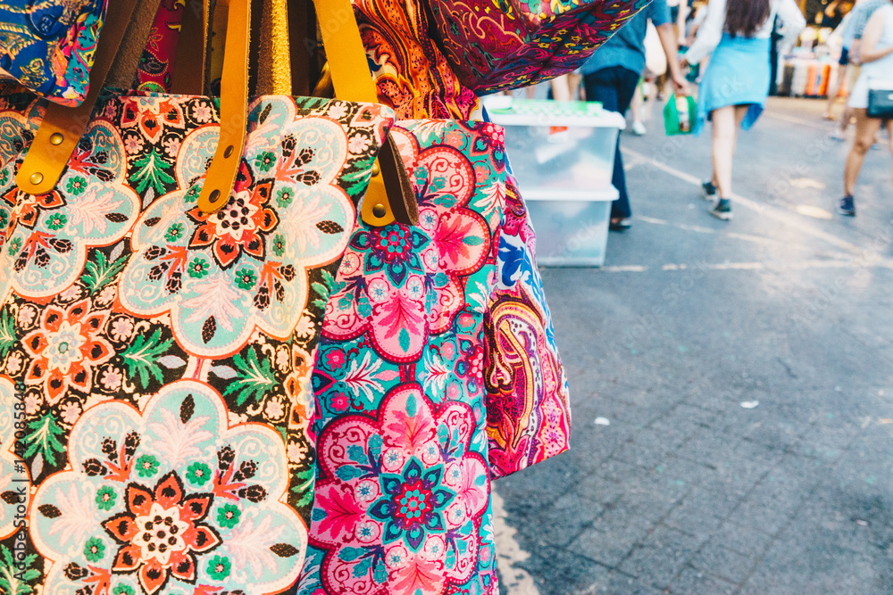 Fashion souvenir fabric bag in market