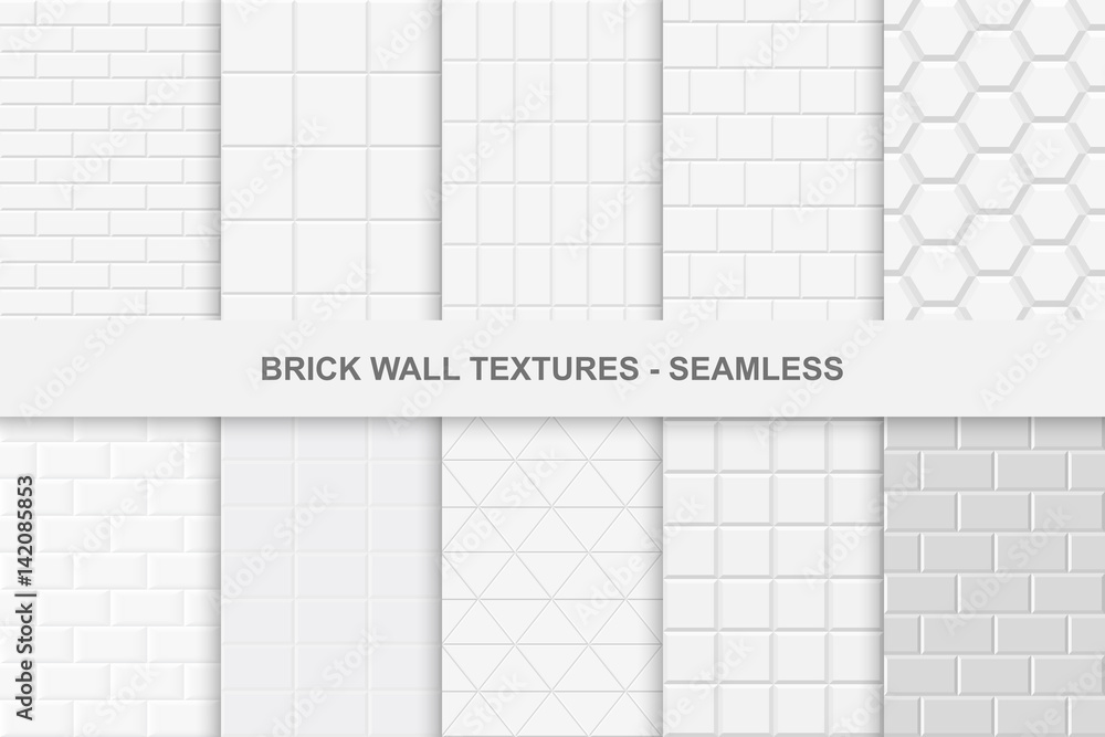 Collection of seamless brick wall textures. Collection of seamless brick wall textures.