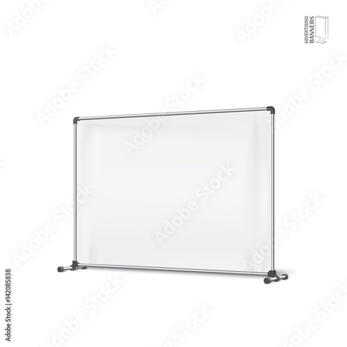 Advertising banners shield mockup, template