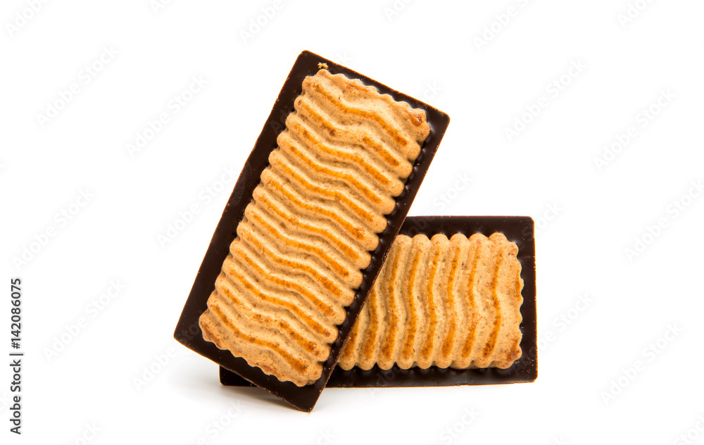 Cookies in chocolate isolated Cookies in chocolate isolated