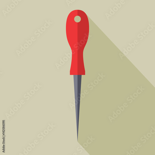 Sharp Awl Tool. Flat design vector illustration