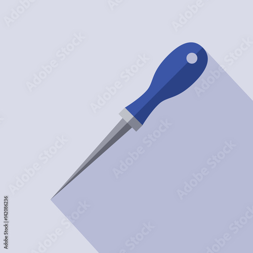 Sharp Awl Tool. Flat design vector illustration