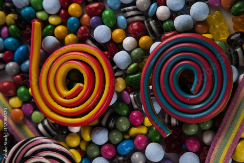 Colorful candy's and lollipop's