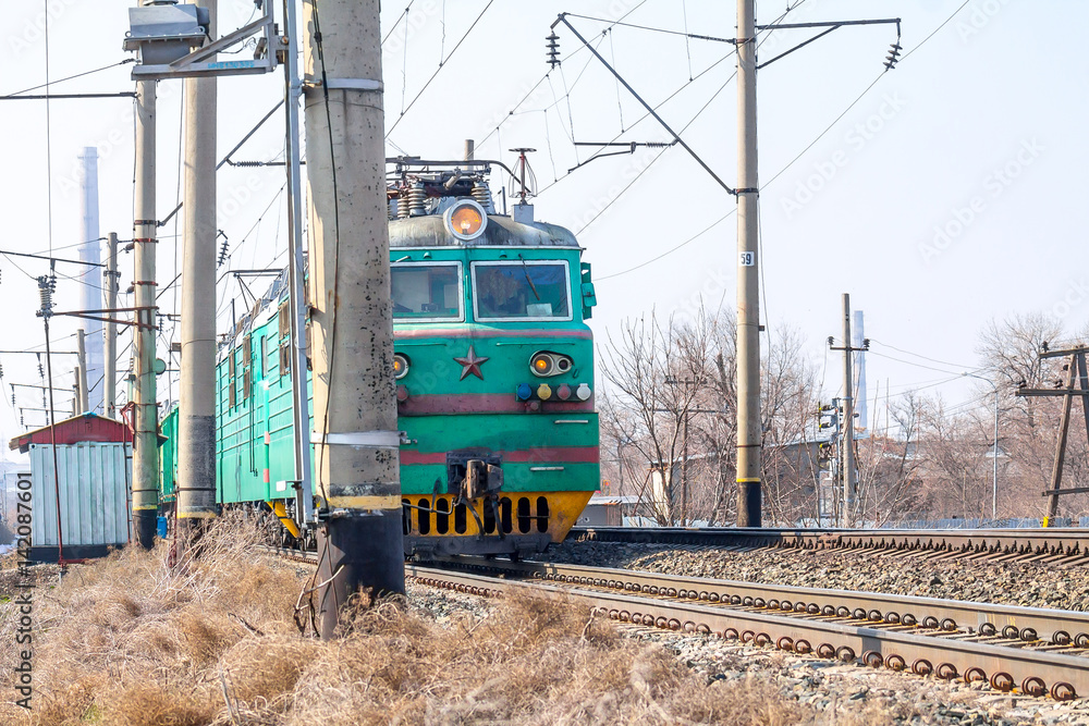 locomotive on the railroad