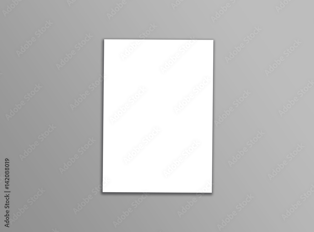 Blank A4 white flyer template paper on grey background with soft shadows. Ready for your design Blank A4 white flyer template paper on grey background with soft shadows. Ready for your design