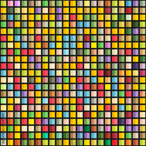 Abstract geometric seamless pattern of color blocks © tovovan