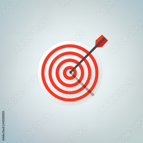 The arrow in bulls eye. Color vector illustration