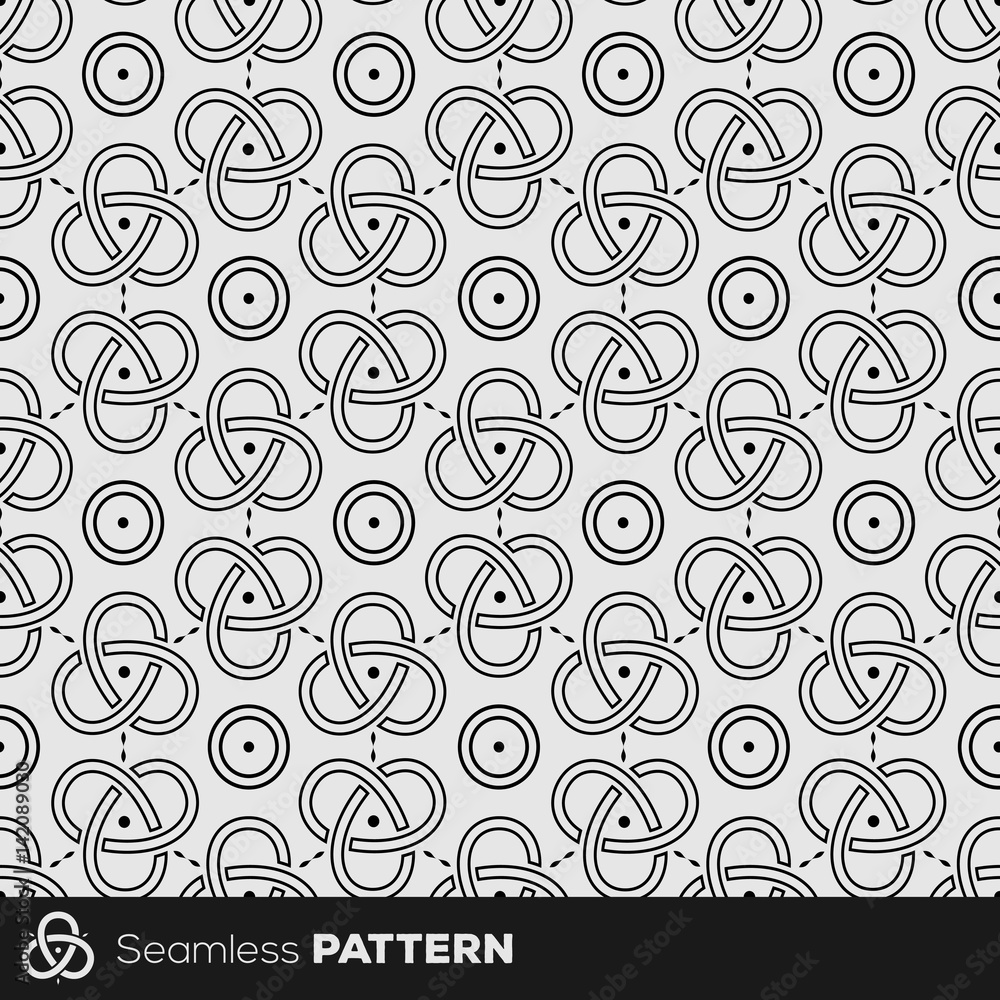 Vector seamless pattern. Repeating Triquetra Symbol Vector seamless pattern. Repeating Triquetra Symbol