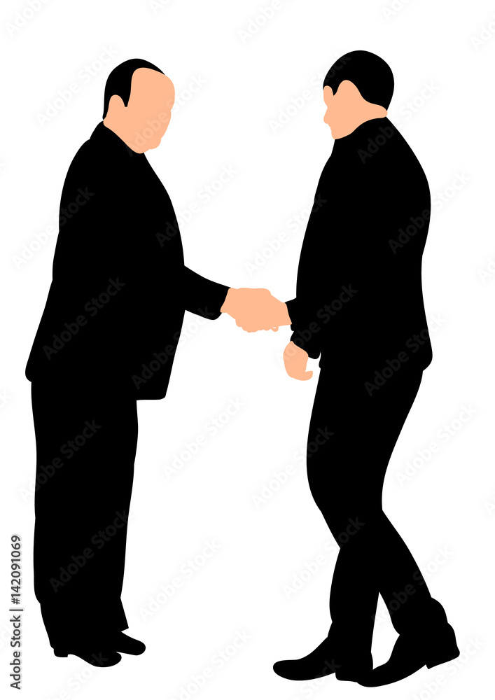 Vector, silhouette of a man shaking hands, business