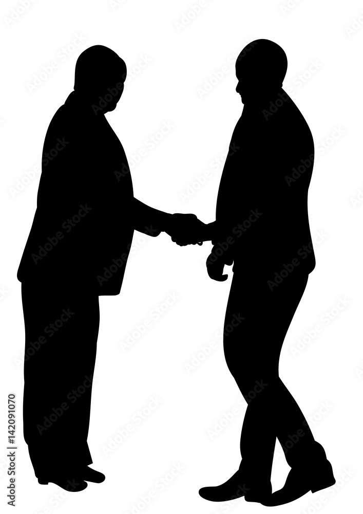 silhouette of a man shaking hands
