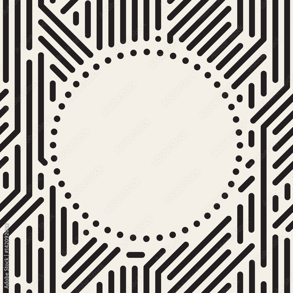 Vector dots circle frame in digital style. Stock Vector | Adobe Stock
