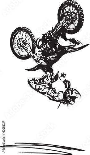 Extreme motocross racer by motorcycle