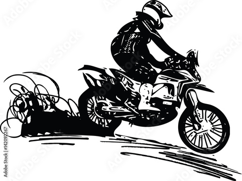 Extreme motocross racer by motorcycle