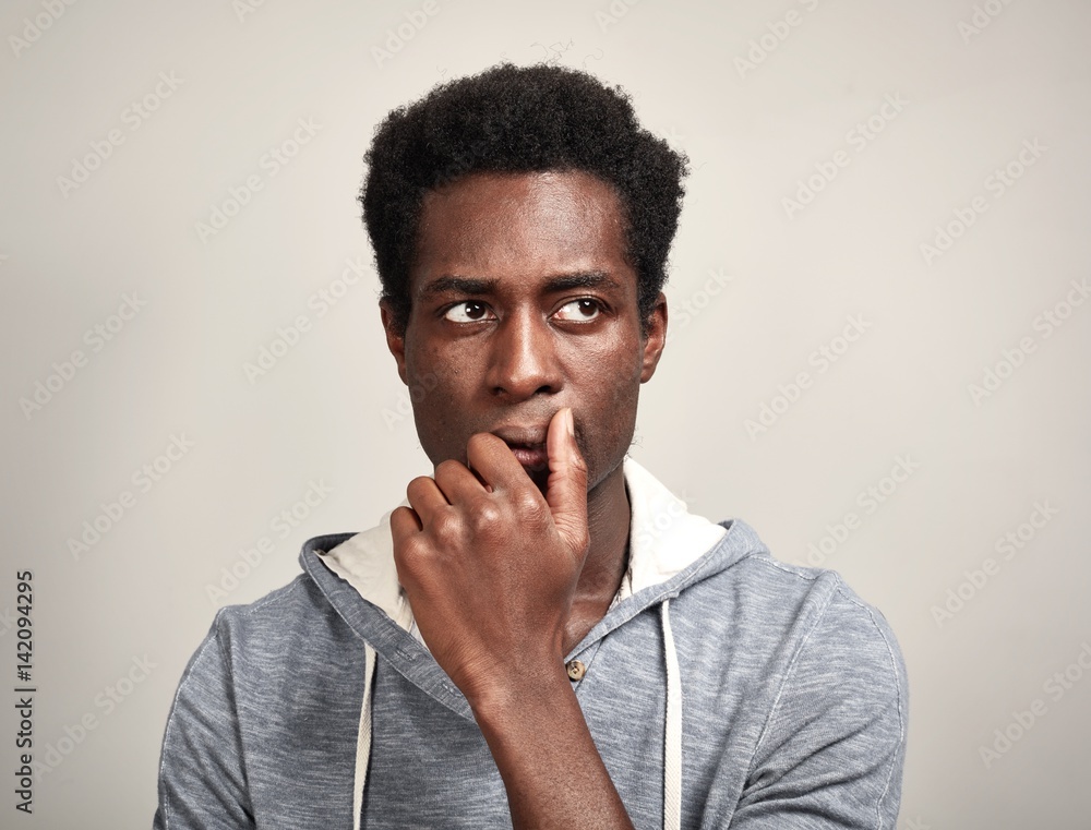Thinking black man Thinking black man