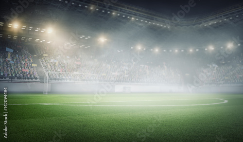 Foggy soccer field © Sergey Nivens