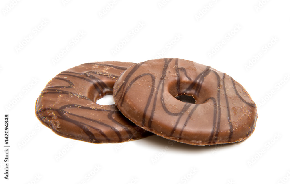 Cookies in chocolate isolated Cookies in chocolate isolated