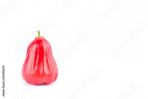 fresh red rose apple ( chomphu ) on white background healthy rose apple fruit food isolated 