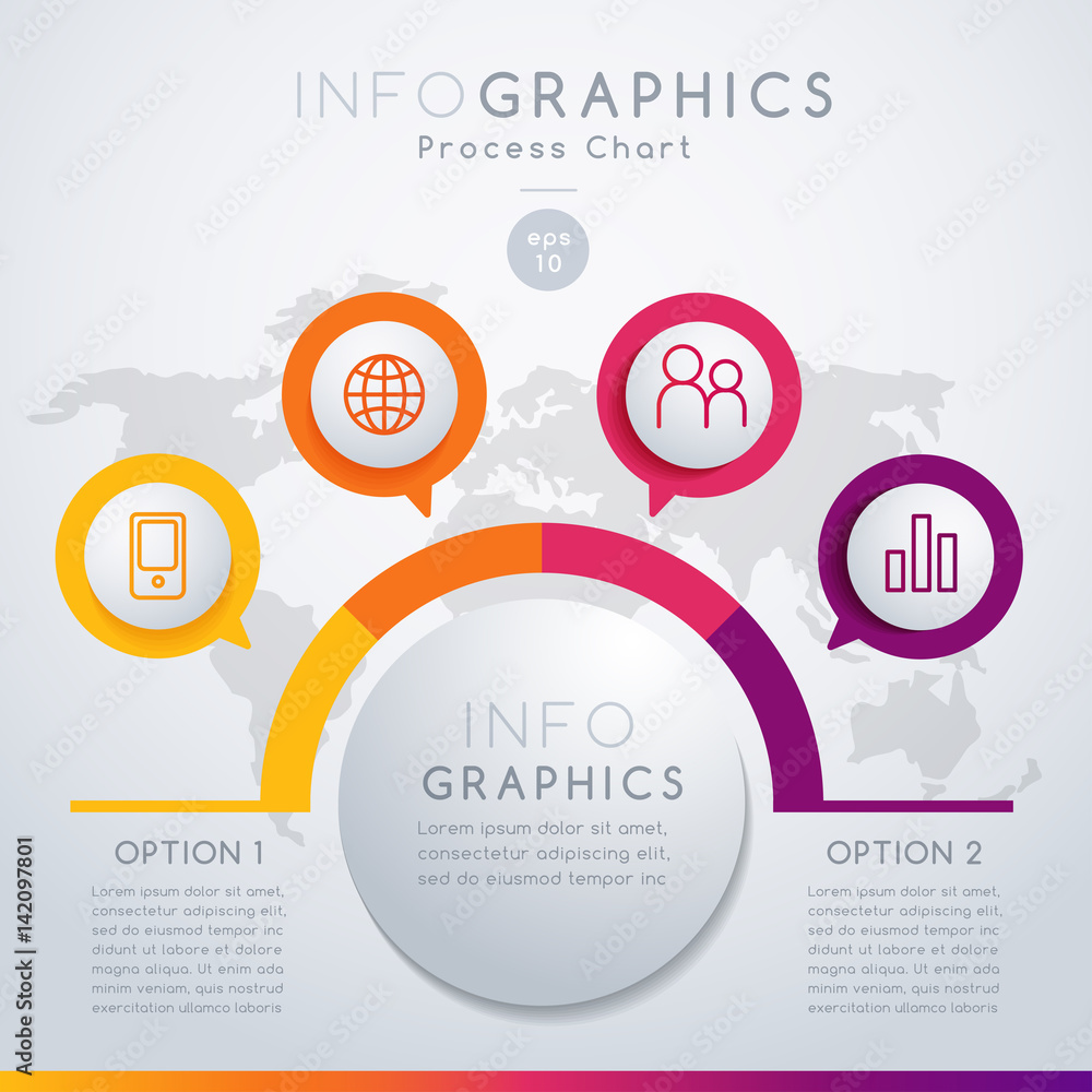 Fototapeta premium Infographics Set for Brochure, Business Chart or Web Design : Vector Illustration