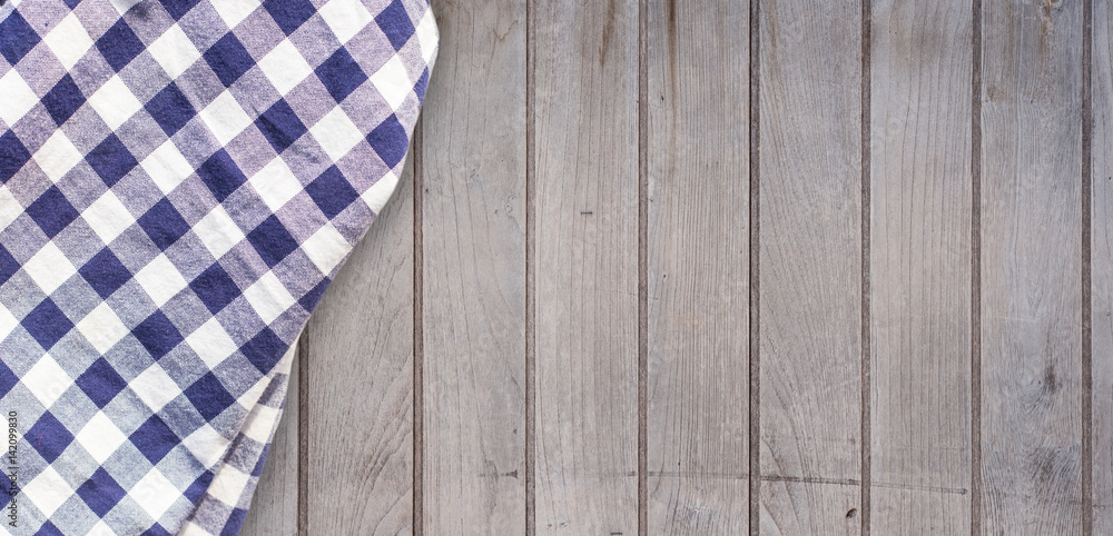 Obraz premium Fiber napkin. Checkered napkin on white background