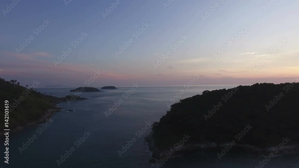 Aerial View: Flying over the tropical coast of Thailand Aerial View: Flying over the tropical coast of Thailand