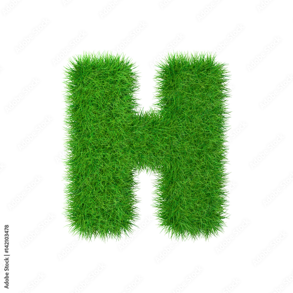 Grass letter J isolated on white, 3d illustration. Grass letter J isolated on white, 3d illustration.