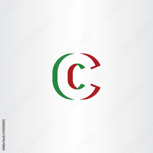 c letter logotype green red icon vector symbol