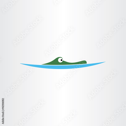crocodile in water icon vector logo