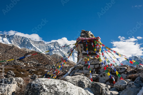 Memorial to all who died while climbing Everest, Khumbu, Nepal photo