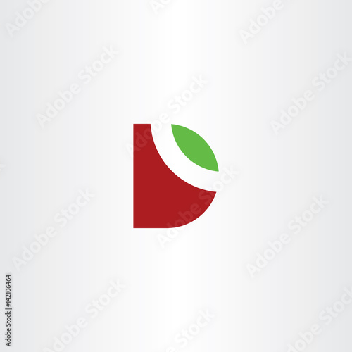 letter d logo leaf green red symbol