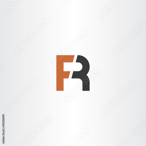 letter f and r logo fr icon vector