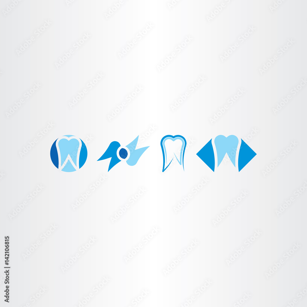 Obraz premium tooth vector set icon logo collection symbol