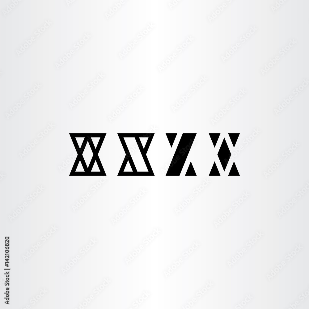 x letters set black vector icon symbol design element x letters set black vector icon symbol design element