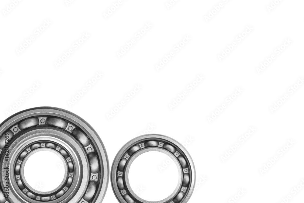 Ball bearing with white space background.Selective focus. Ball bearing with white space background.Selective focus.