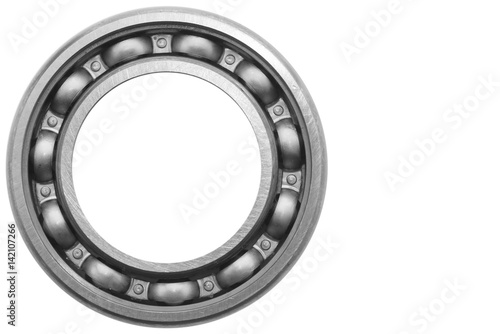 Ball bearing with white space background.Selective focus.