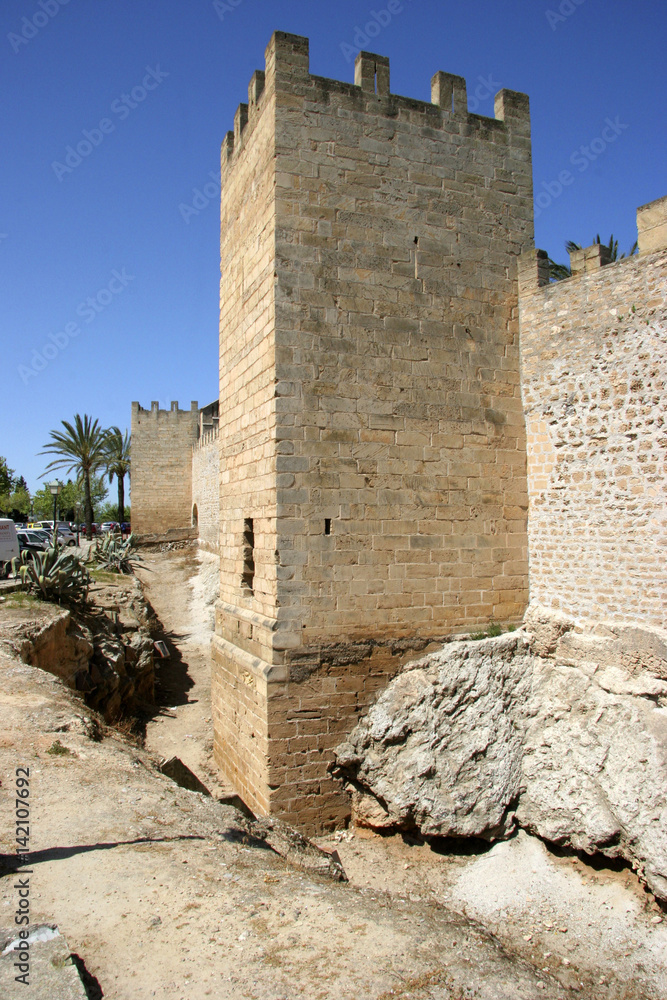 City wall of Alcudia, Mallorca, Balearic Islands, Spain, Europe