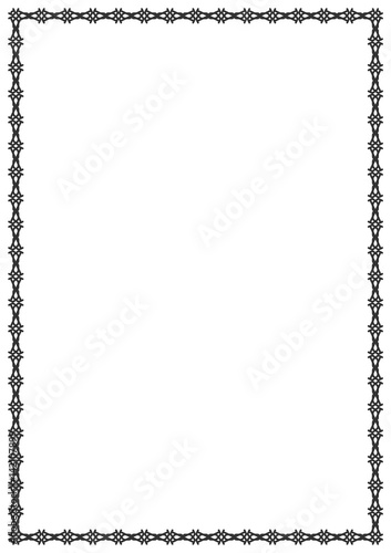 Decorative border frame. Vector border frame page. Abstract black and white ornament.