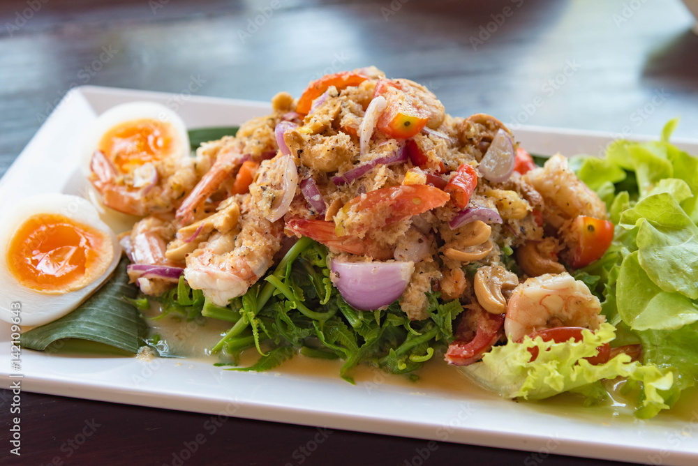 salad Seafood Thai Style in thai restaurant salad Seafood Thai Style in thai restaurant