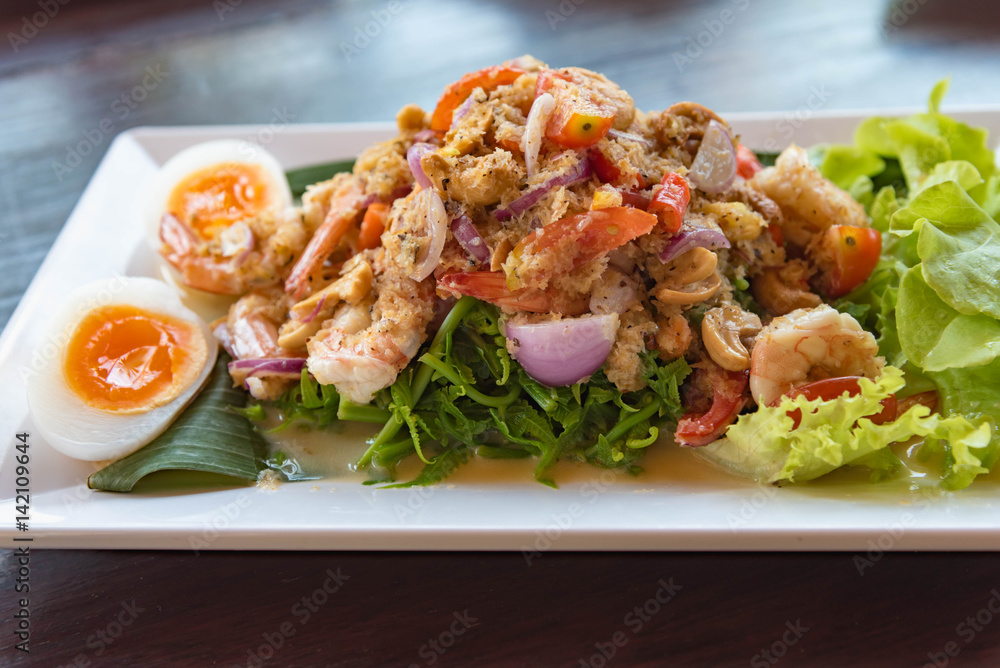 salad Seafood Thai Style in thai restaurant salad Seafood Thai Style in thai restaurant