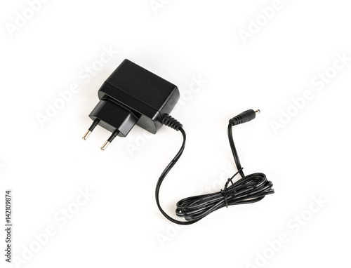 AC adapter on a white background  .