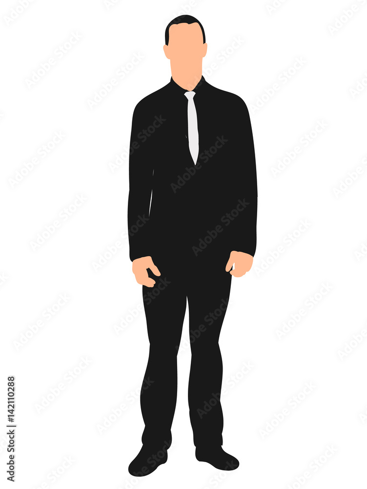 Vector, isolated silhouette man tie Stock Vector | Adobe Stock