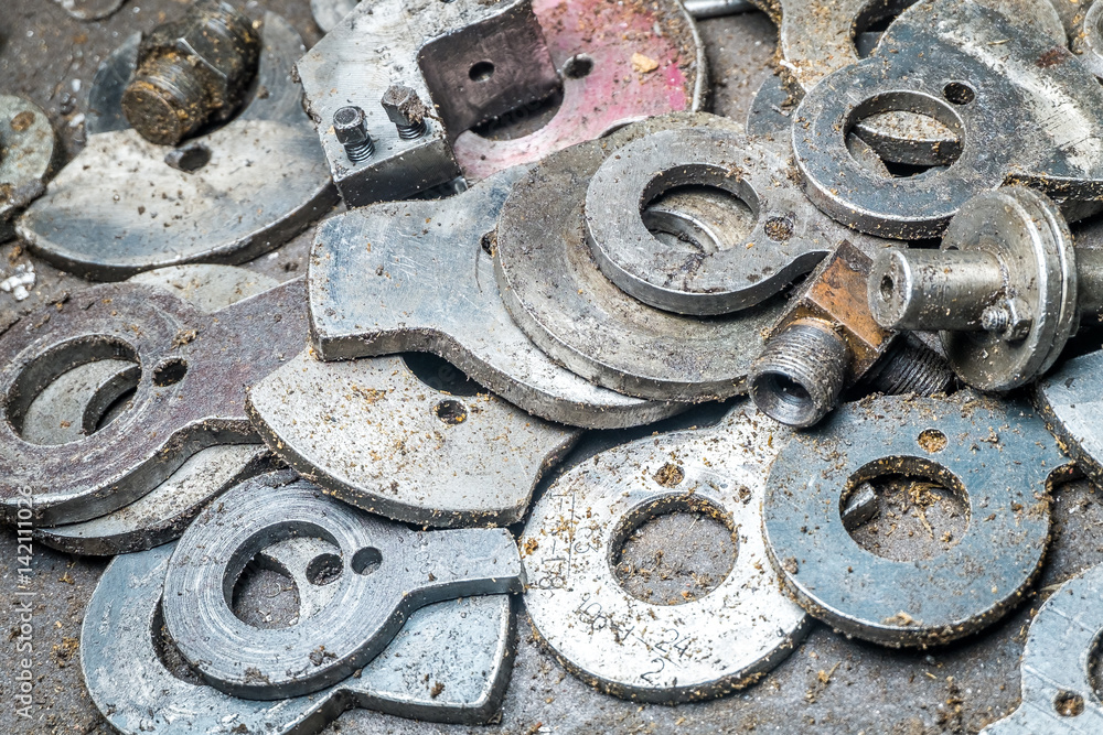 small metal parts produced in a factory small metal parts produced in a factory