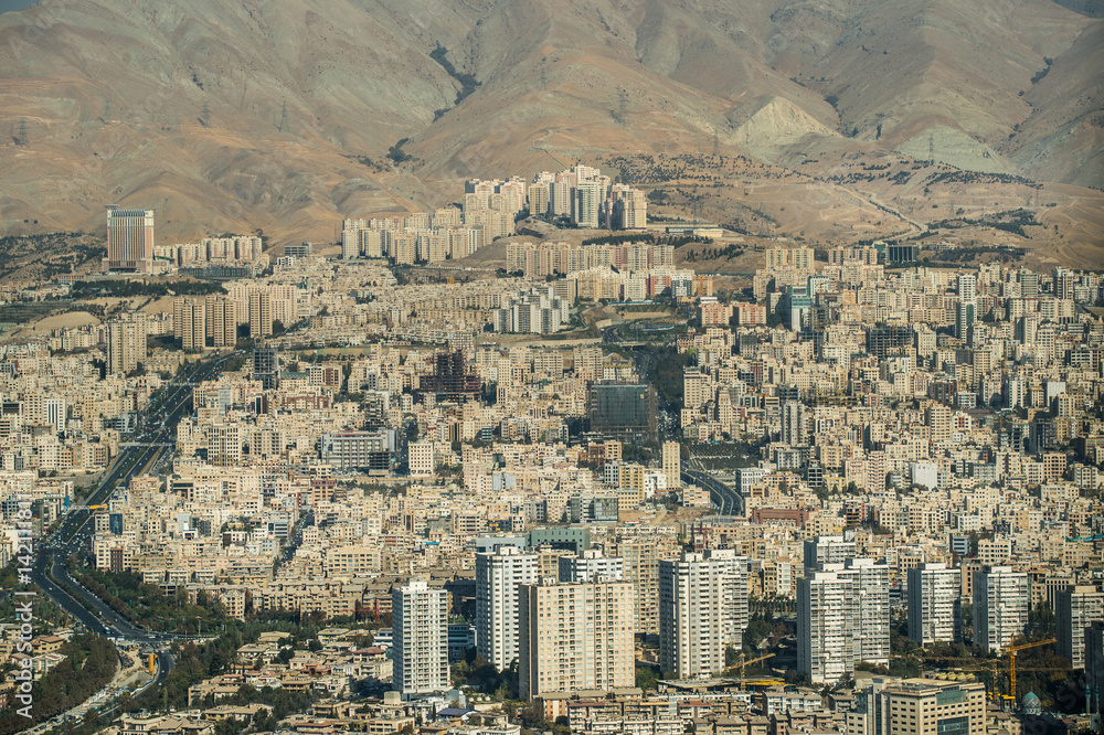 Aerial view of Tehran, the capital city of Iran