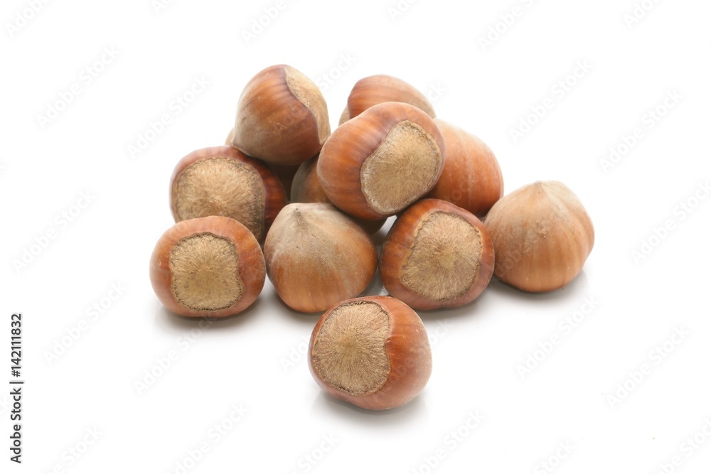 Hazelnuts. isolated on a white background Hazelnuts. isolated on a white background