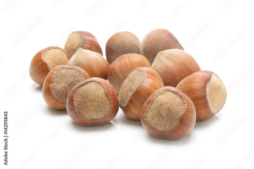 Hazelnuts. isolated on a white background Hazelnuts. isolated on a white background