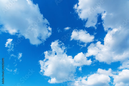 Blue sky with cumulus clouds