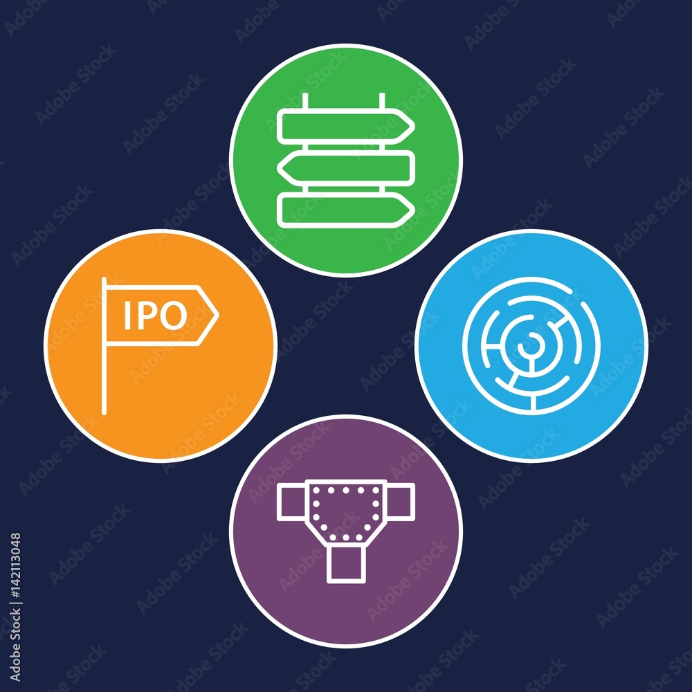 Set of 4 way outline icons Set of 4 way outline icons