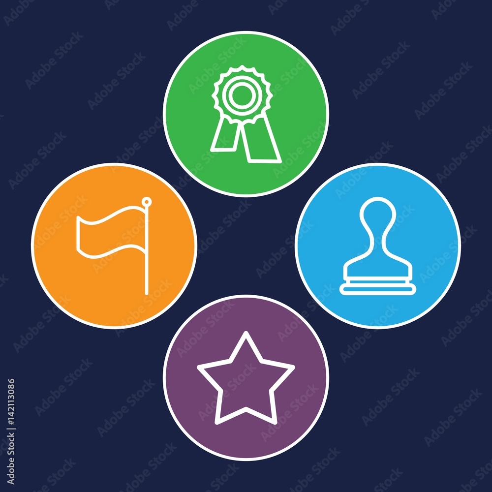 Set of 4 seal outline icons Set of 4 seal outline icons