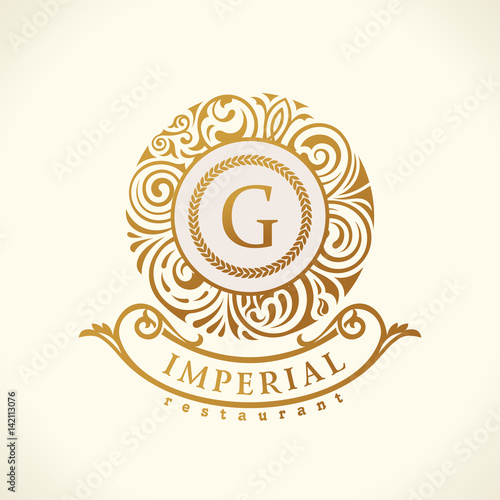 Calligraphic floral baroque monogram. Emblem S