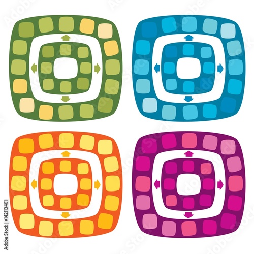 Set of board game for children. Vector illustration