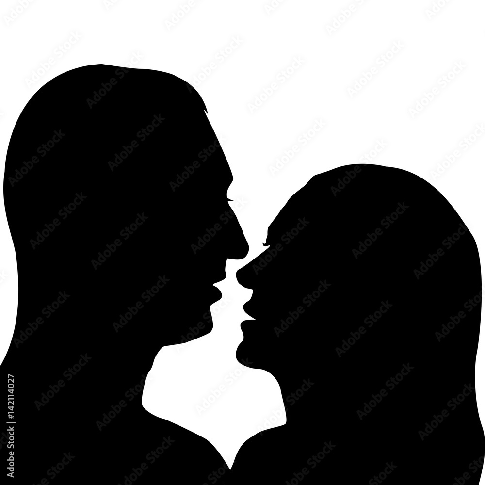 Man and woman preparing for a kiss